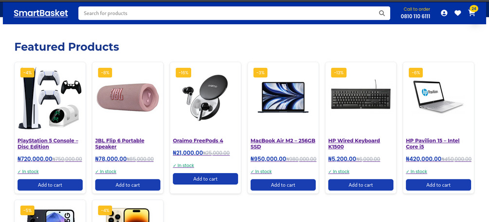 Smart Basket E-commerce Store